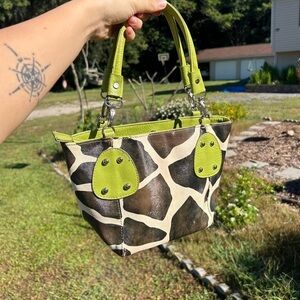 y2k cow print hand bag🍋‍🟩